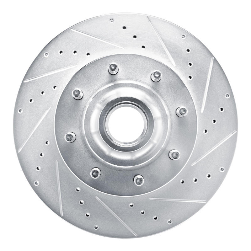 Ford E-350 Super Duty Brake Rotor (1) - Front Right - R1 Concepts - Drilled & Slotted - Silver - `08-`25